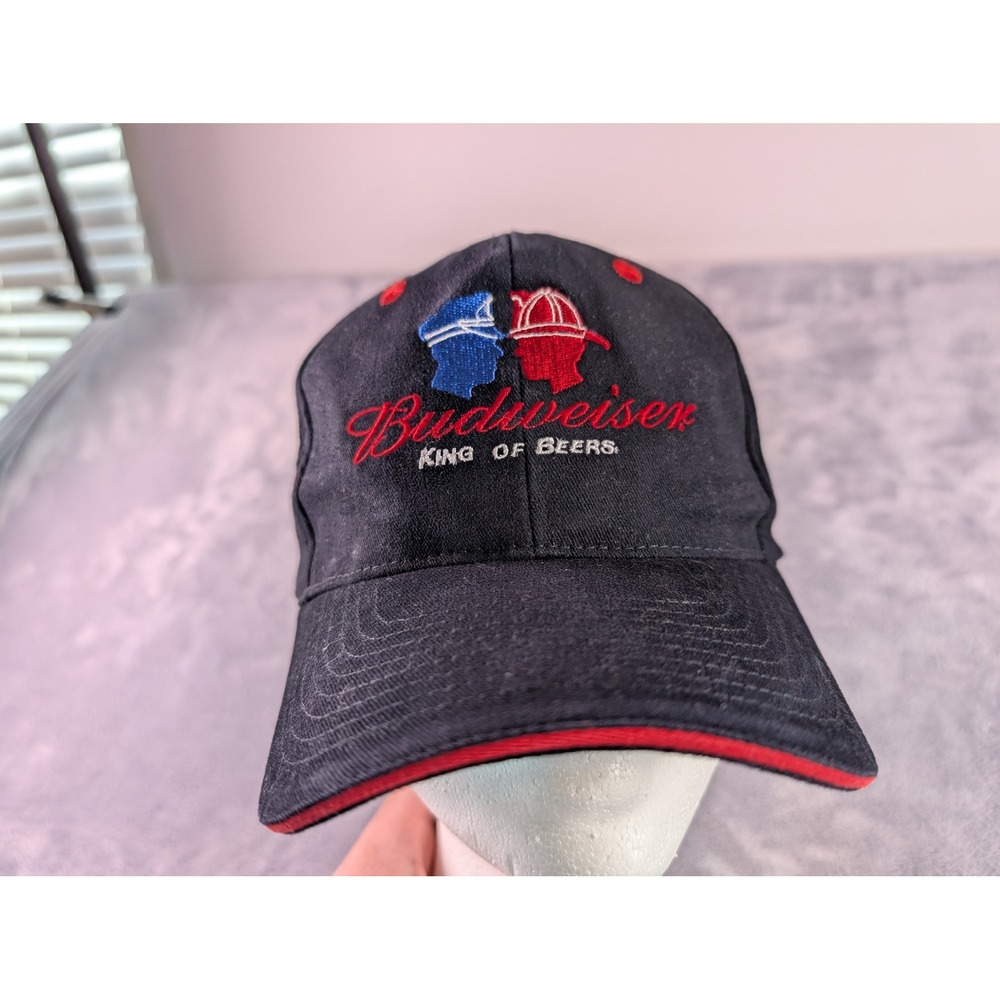 Budweiser King of Beers Firefighters Black Cotton Adjustable Baseball Hat Cap